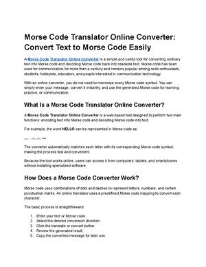 Morse Code Translator Online Converter Convert Text To Morse Code Easily