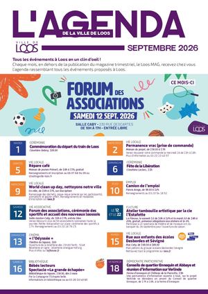 Agenda Mensuel - Septembre 2026