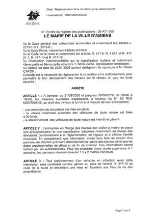 26 AT 1365 Réglementation De La Circulation Et Du Stationnement Rue Montaigne Du 21 09 2026 Au 30 09 2026 - Publiée Le 05 09 2026
