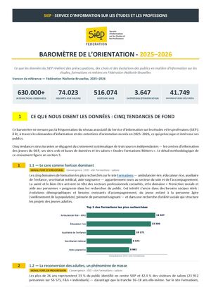 Siep Baromètre de l'orientation 2026 Complet