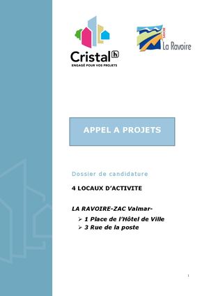APPEL A PROJETS LA RAVOIRE