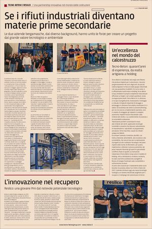 Resilco e Tecnobeton ne Il Sole 24 Ore 04.09.2026