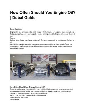 How Often Should You Engine Oil?