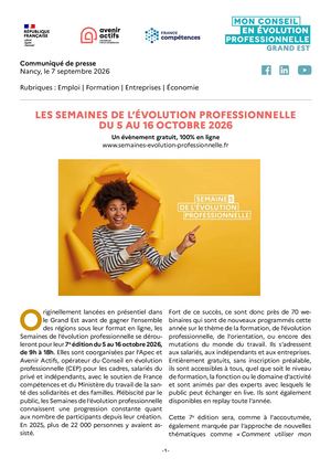 CP Semaines De L'évolution Professionnelle 2026