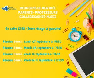 Réunion De Rentrée Collège 2026
