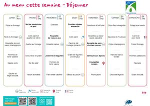 Menus seniors du 31 Aout au 1 Novembre