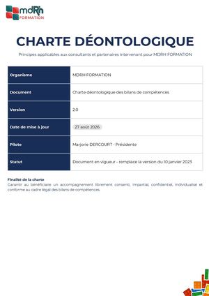 CHARTE DE DEONTOLOGIE