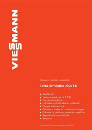 Viessmann Tarifa Doméstica 2026