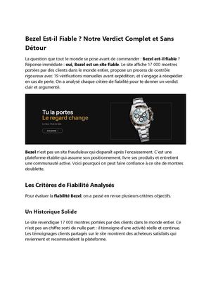 Bezel Fiable