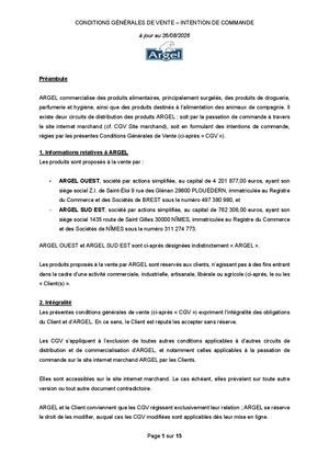 260826 - Conditions générales de vente Argel - Intentions de Commande