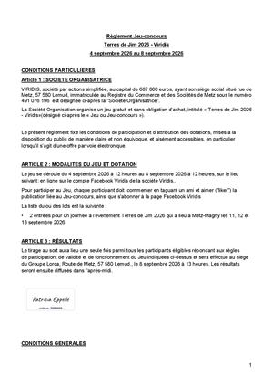 Règlement Jeu Concours Terres De Jim 2026 Viridis 04 09 2026 08 09 2026 Signed