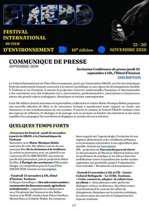 Communiqué de presse - Festival FReDD 2026
