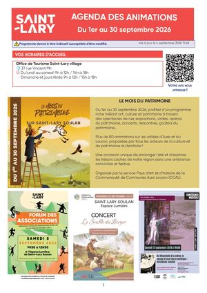 Programme des animations