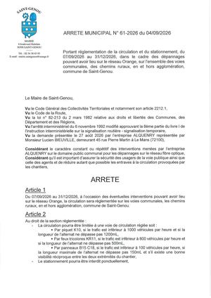 ARRETE N°61-2026