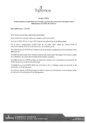 ARRETE 2035-2026 - COMPOSITION CLSPD - Publié Le 04 09 2026