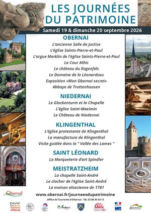 Journées du Patrimoine à Obernai et Pays de Sainte Odile