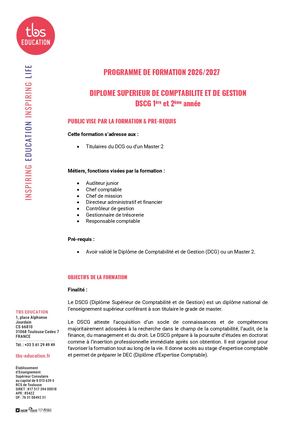 Programme Dscg 2 Ans (26 28)