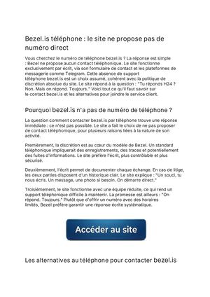 Bezel.is téléphone : le site ne propose pas de numéro direct