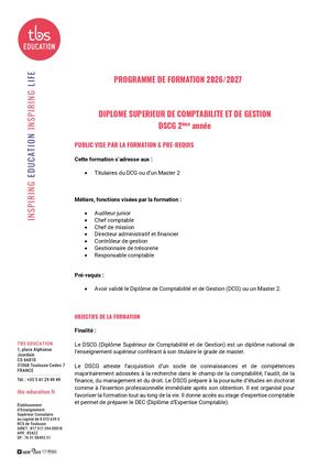 Programme Dscg Dernière Année (26 27)