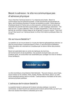 Bezel.is adresse : le site ne communique pas d'adresse physique