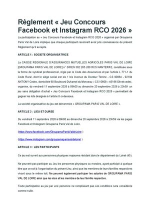 Reglement Jeu Concours Rco 2509