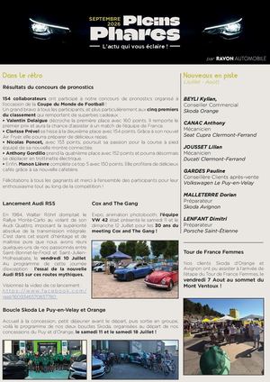 Newsletter Pleins Phares Sept 26
