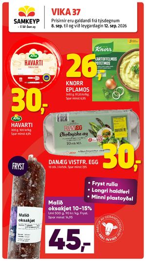Samkeyp tilboðsblað vika 37 2026