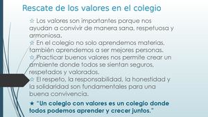 Rescate De Los Valores En El Colegio