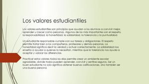 Los Valores Estudiantiles