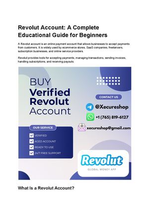 Comprehensive Beginner's Guide To Buy Verified Revolut Accounts