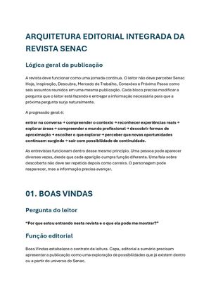 Arquitetura Editorial Integrada Da Revista Senac