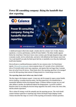 Power Bi Consulting Company Fixing The Handoffs That Slow Reporting