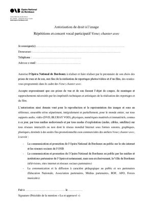 Autorisation Droit Image
