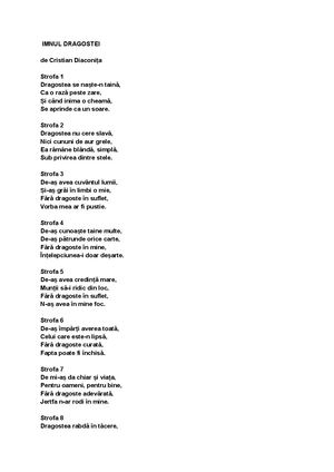 IMNUL DRAGOSTEI DE CRISTIAN DIACONIȚA