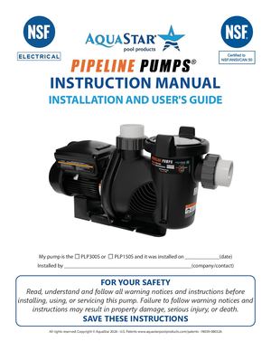 PipeLine Pump Instructions