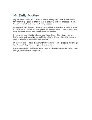My Daily Routine