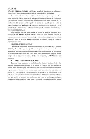 556 Ape 2017 Organizaciones Terroristas Exalcalde De Apopa