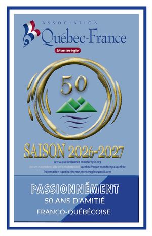Association Québec-France Montérégie Programme  2026 - 2027