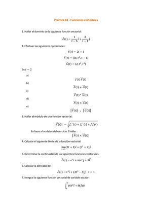 Practica #4 De Funciones Vectoriales