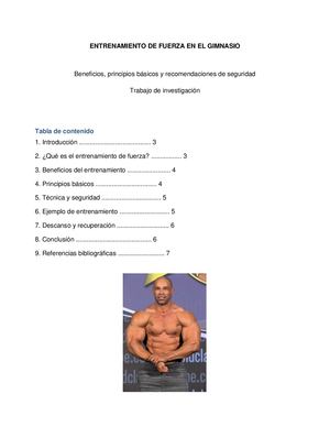 Entrenamiento De Fuerza Gimnasio