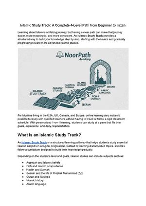 Islamic Study Track A Complete 4 Level Path From Beginner To Ijazah