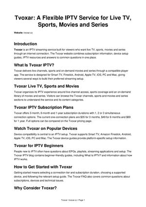 Tvoxar Iptv Article