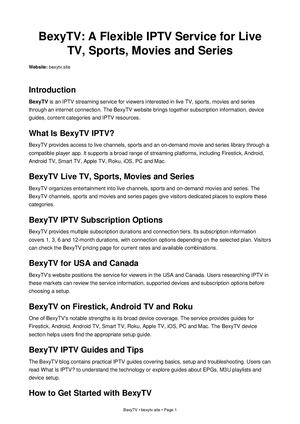 Bexy Tv Iptv Article