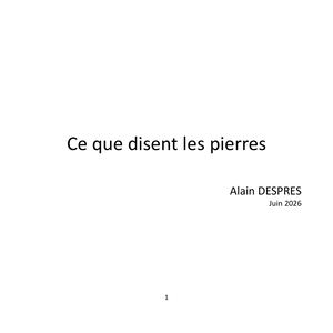 Ce que disent les pierres