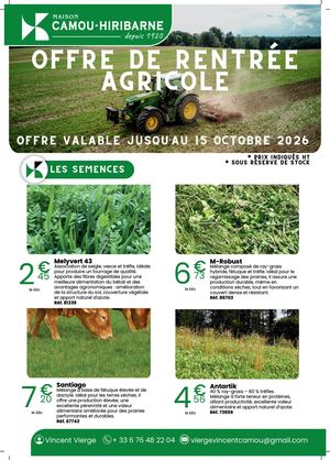 Offre Agricole 2026 Camou Hiribarne