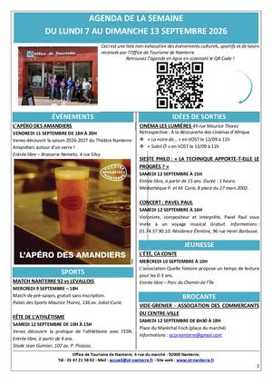 Agenda Du 07 Au 13 09 2026
