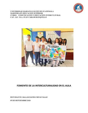 Fomento de la Interculturalidad en un aula guatemalteco