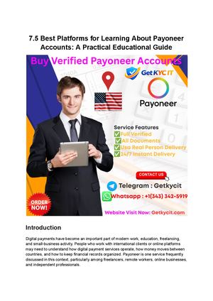 17 Recommended Sites To Buy Verified Payoneer Accounts Instantly In 2027