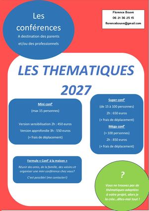 Thématiques Conférences 2027