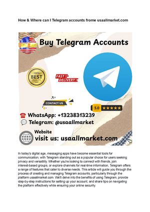 How & Where Can I Buy Telegram Accounts